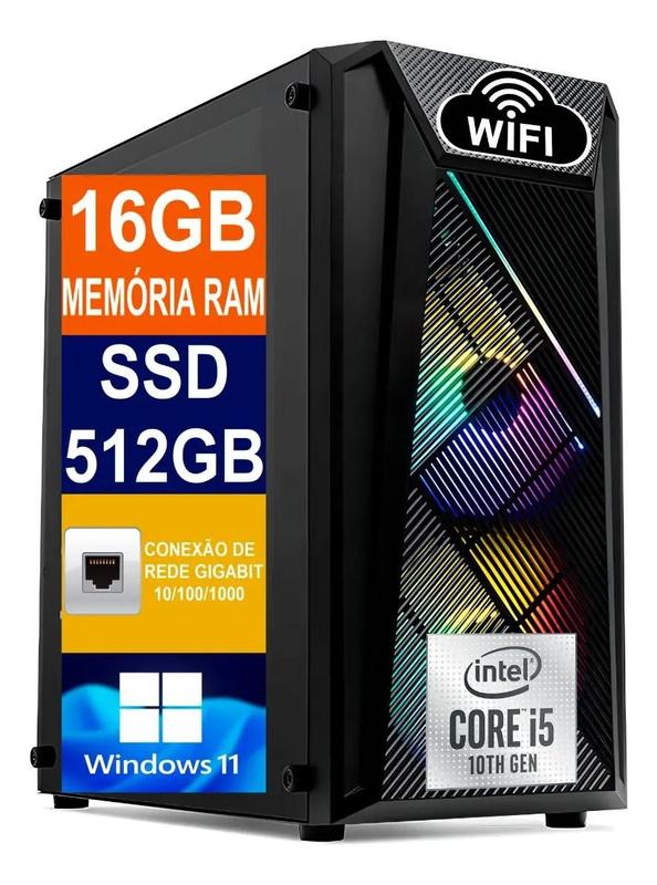 PC Computador CPU I5 10400 / SSD 512GB M2 NVME / 16GB Memória Ram